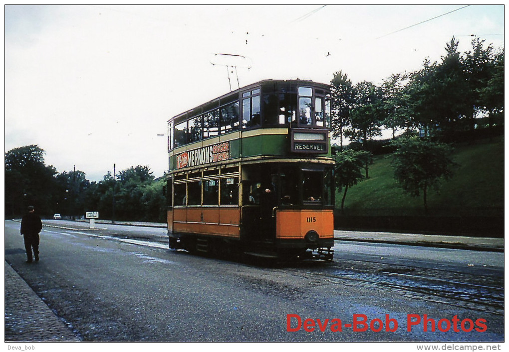 Tram Photo Glasgow Corporation Tramways Standard Hex Dash Tramcar Car 1115 - Trains