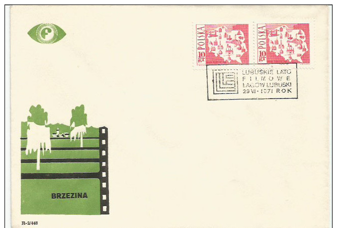 Poland Pologne, Film Review: Cinema Summer In Lagow Lubuski. 1971. Cover With Printed Movie Title. - Cinema