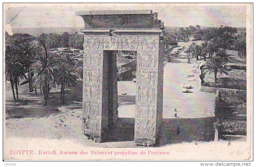 PC Egypte - Karnak - Avenue Des Beliers Et Propylone De Ptolemee - 1908 (7139) - Louxor