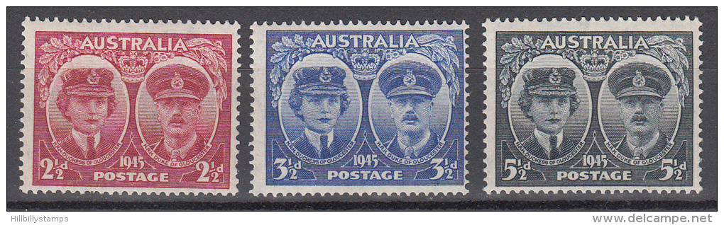 Australia    Scott No.   197-99      Mnh     Year   1945 - Nuovi