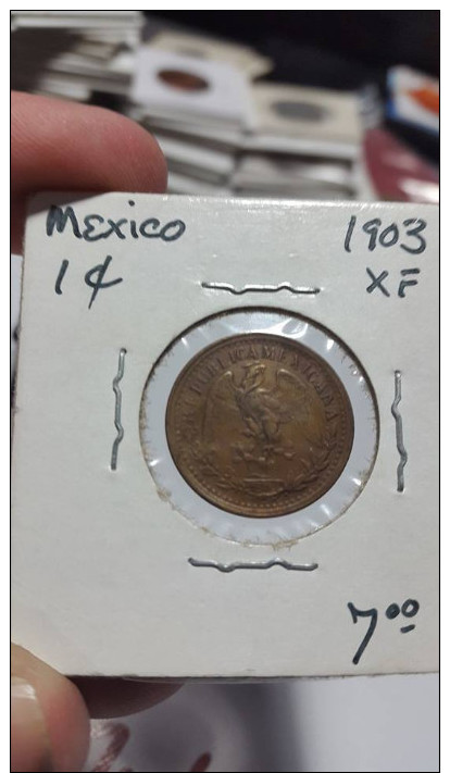 MEXICO KM394.1  1 CENTAVO 1903 TONED XF NICE CONDITION - Mexique