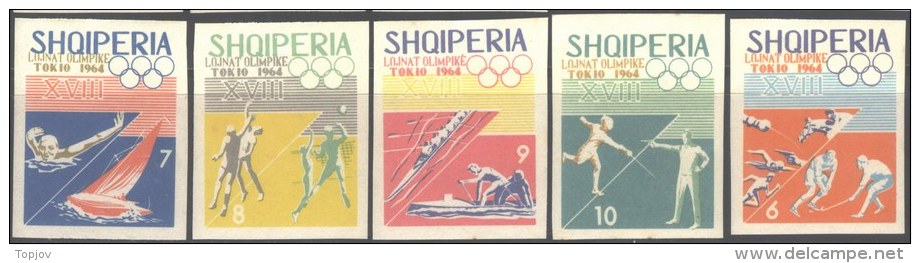 ALBANIA - SPORT - Olympic Tokyo - Hockey - Cycling - Football - Box  - **MNH - 1964 - Hockey (sur Gazon)