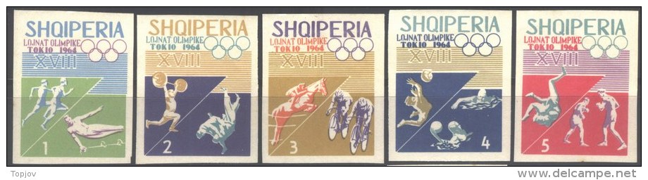 ALBANIA - SPORT - Olympic Tokyo - Hockey - Cycling - Football - Box  - **MNH - 1964 - Hockey (su Erba)