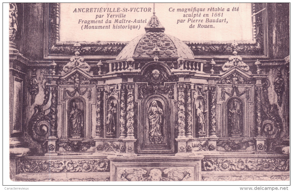 CPSM - Ancretiéville-St-Victor Par Yerville - Fragment Du Maître-Autel - 31/05/1937 - Autres & Non Classés