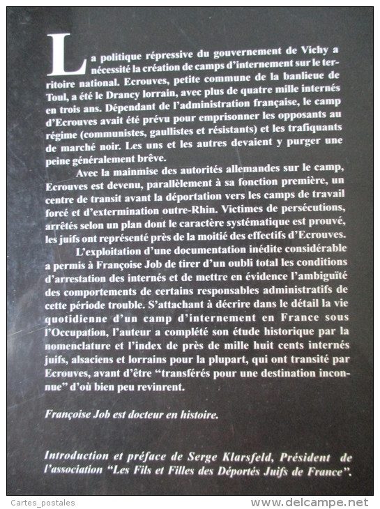 La Déportation Des Juifs De Lorraine : Le Camp D'internement D'ECROUVES  /  Françoise Job - Lorraine - Vosges