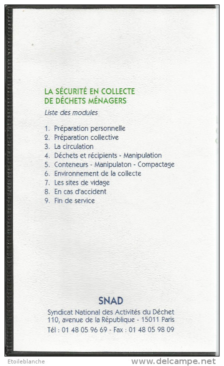 Cassette Video VHS, Collecte De Déchets Ménagers  SNAD Paris - Ramassage Des Poubelles, Camions, Sécurité - Autres & Non Classés