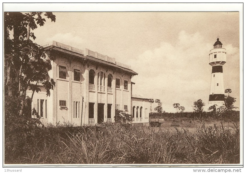 Carte Postale Ancienne Congo - Pointe Noire. Les Travaux Publics Et Le Phare - Pointe-Noire