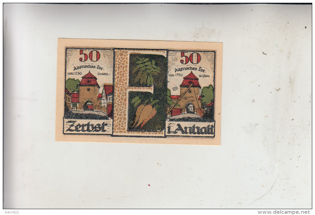 0-3400 ZERBST, Notgeld 50 Pfennig, 1921 - [11] Emissioni Locali