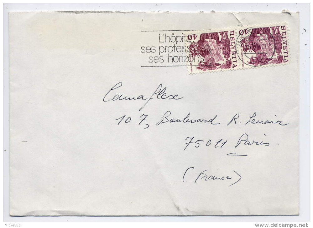 SUISSE--1980--lettre De Neuchatel Pour PARIS ( France )---paire Timbres Seul Sur Lettre-"l'hopital-ses Professions...." - Briefe U. Dokumente