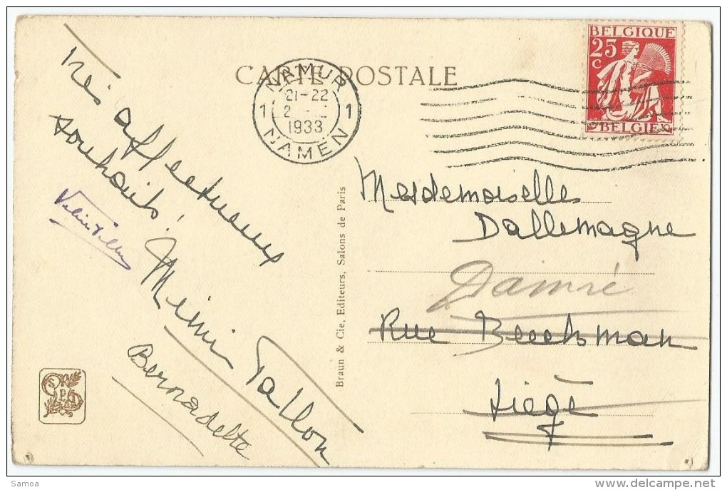 Belgique 1932 339 Carte M Barba - La Chair Est Faible - Oblitération Namur Namen - Autres & Non Classés