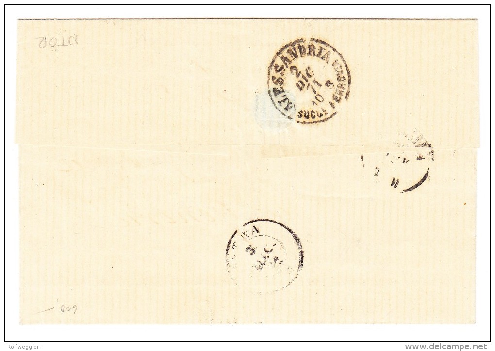Lettre Sans Contenu 7.11.1871 Salonique Turquie Pour Intra Italie Affr. 2 Paires Verticales 15Cts. - Lettres & Documents