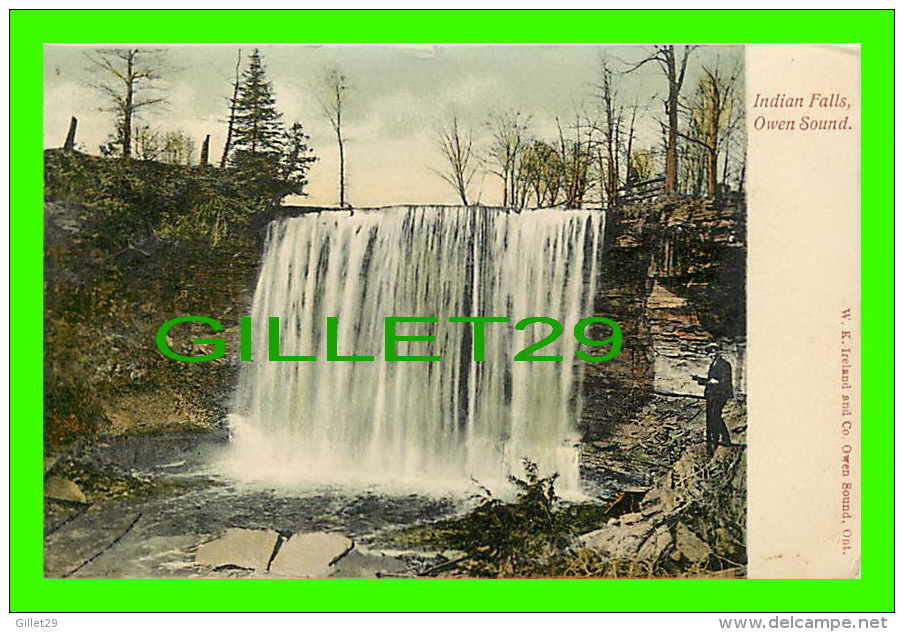 OWEN SOUND, ONTARIO - INDIAN FALLS - TRAVEL IN 1906 - W.K. IRELAND & CO - ANIMATED - - Autres & Non Classés