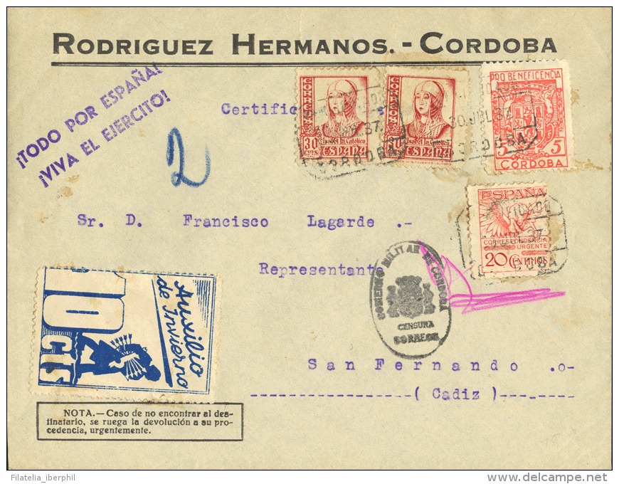 Correo Urgente. 1937. Sobre. Edifil 823(2), 676 - Otros & Sin Clasificación