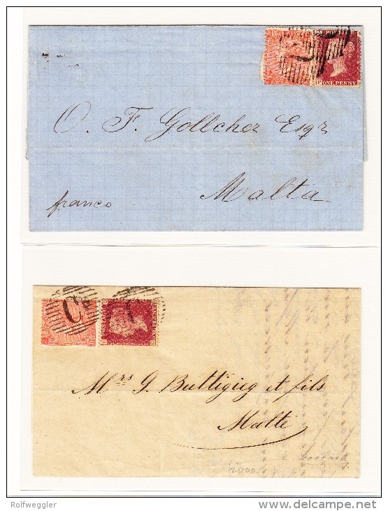 1867 & 1871 Lot 2 Letters Britisch Constantinople To Malta - Brits-Levant