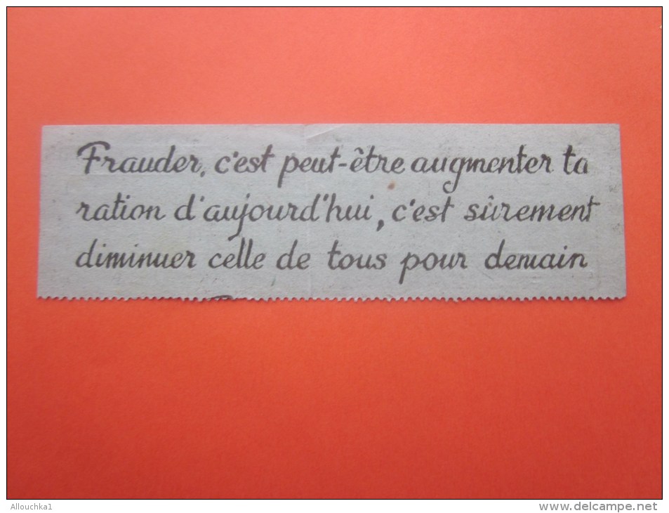 Ravitaillement, Rationnement,restrictions , Bon,ticket PAIN Denrées Alimentation Marseille  >1942 Propagande  Verso - Historische Dokumente