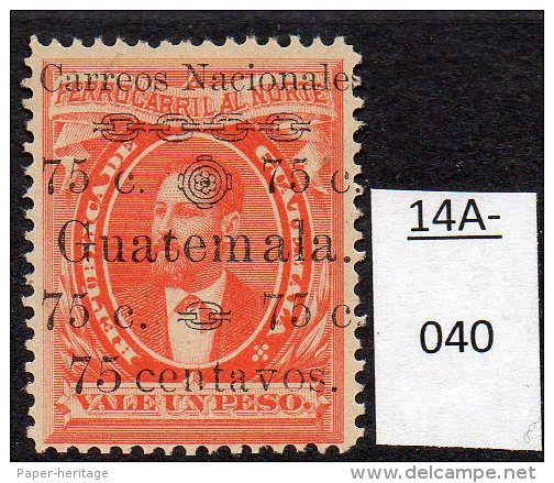 ** Guatemala 1886 75c/1p Railway Bond Type With 'Carreos' For 'Correos' Error U/m (MNH) - Trenes