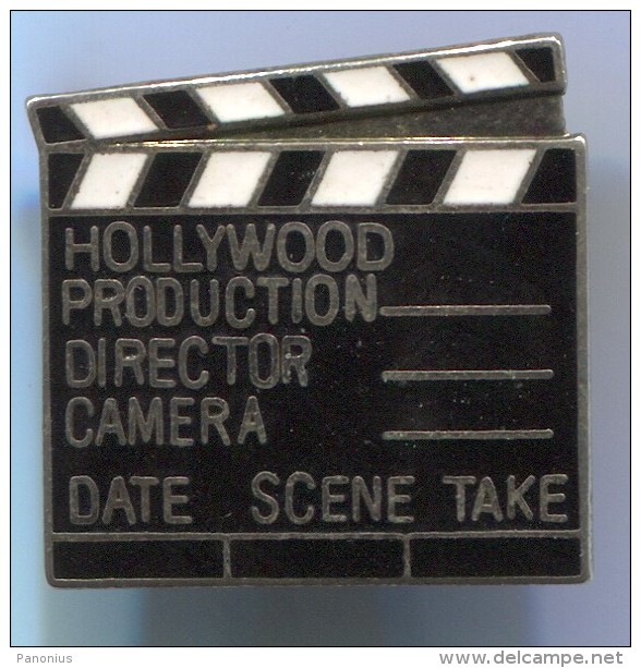 Hollywood Production Director Camera, Film, Movie, Enamel Pin, Badge - Films