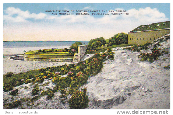 Florida Pensacola Birds Eye View Fort Barrancas And San Carlos - Pensacola