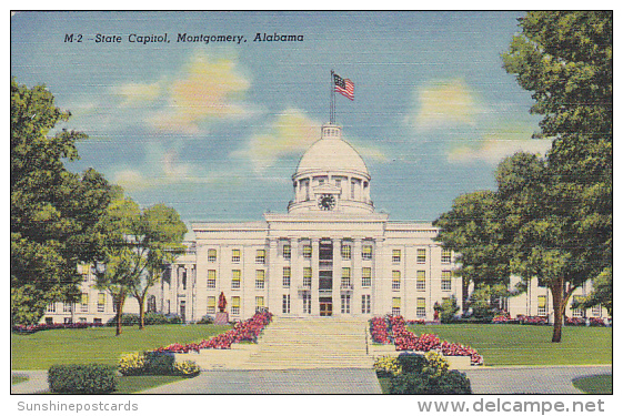 Alabama Montgomery State Capitol Building Curteich - Montgomery