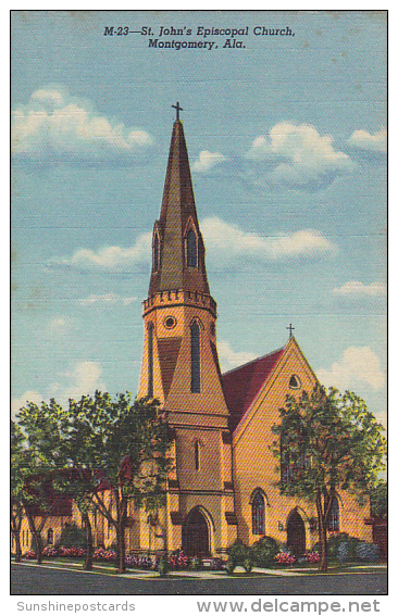 Alabama Montgomery St John's Episcopal Church Curteich - Montgomery