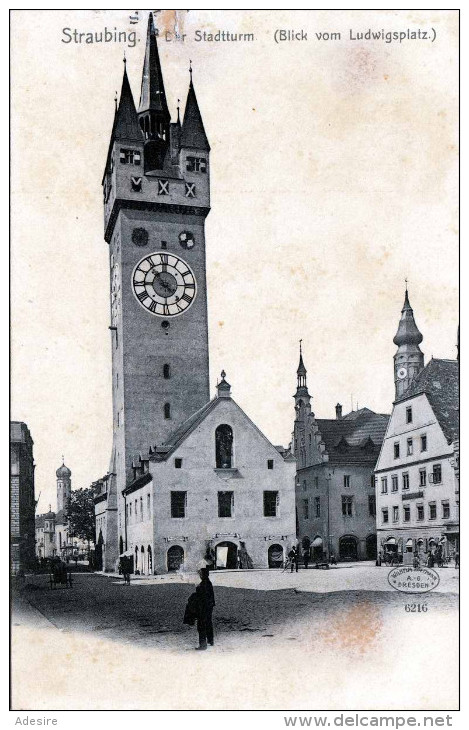 STRAUBING Der Stadtturm (Blick Vom Ludwigsplatz) 1900? - Straubing