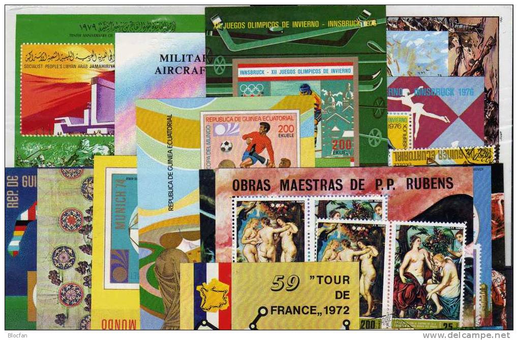 40 Blocks **/o Block-Lot Afrika 80€ Gemälde Olympia Sport Technik Bloque M/s Nature Art Fauna Bloc Topic Sheet Bf Africa - Collections (with Albums)