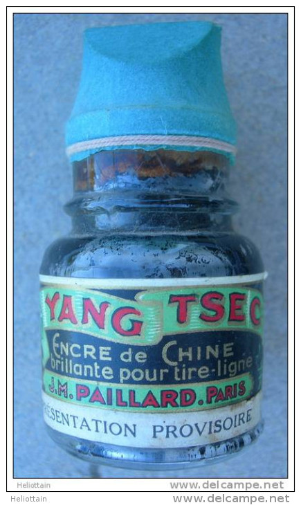 J.M. PAILLARD PARIS : ANCIENNE BOUTEILLE ENCRE DE CHINE YANG TSEC - Encriers