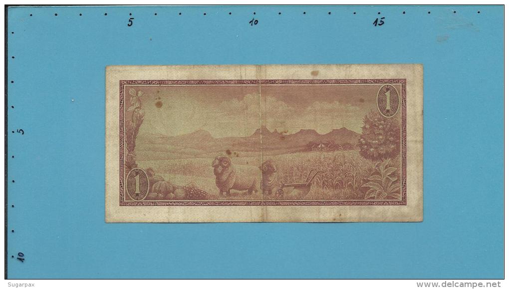 South Africa - 1 RAND - ( 1967 ) - Pick 109.b - Sign. 5 - 2 Scans - South Africa