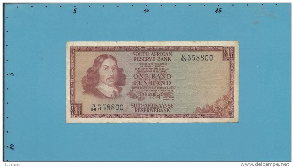 South Africa - 1 RAND - ( 1973 ) - Pick 115.a - Sign. 5 - Watermark: Springbok - 2 Scans - South Africa