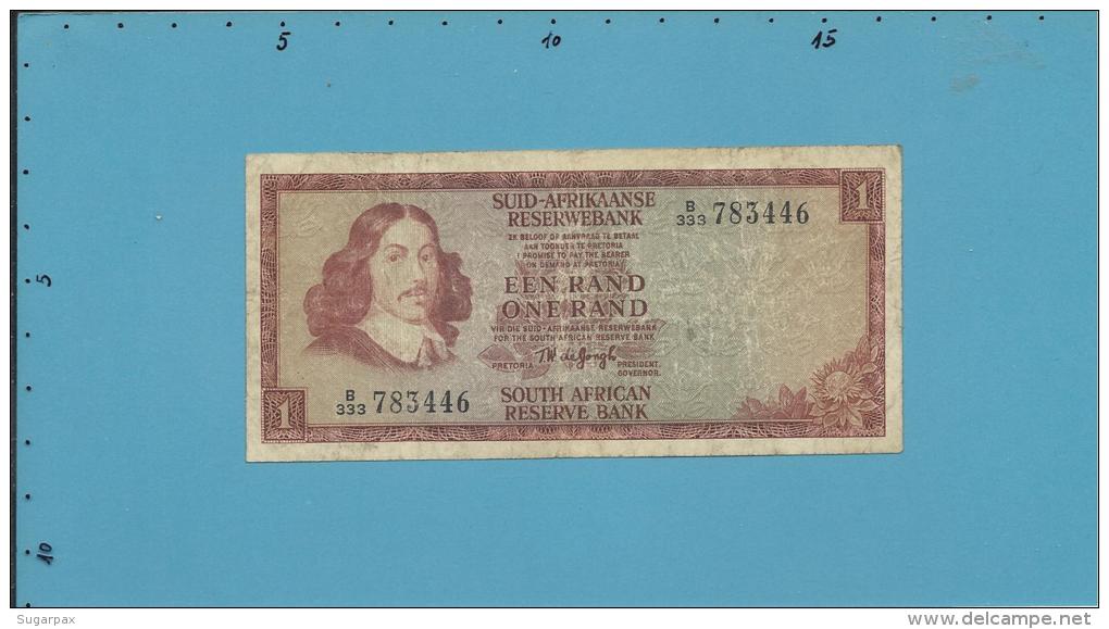 South Africa - 1 RAND - ( 1973 ) - Pick 116.a - Sign. 5 - Watermark: Springbok - 2 Scans - Afrique Du Sud