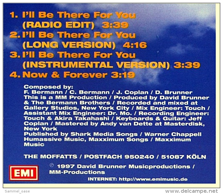 Audio CD Single  -  The Moffatts  -  I'Ll Be There For You  -  Von 1997 - Disco, Pop