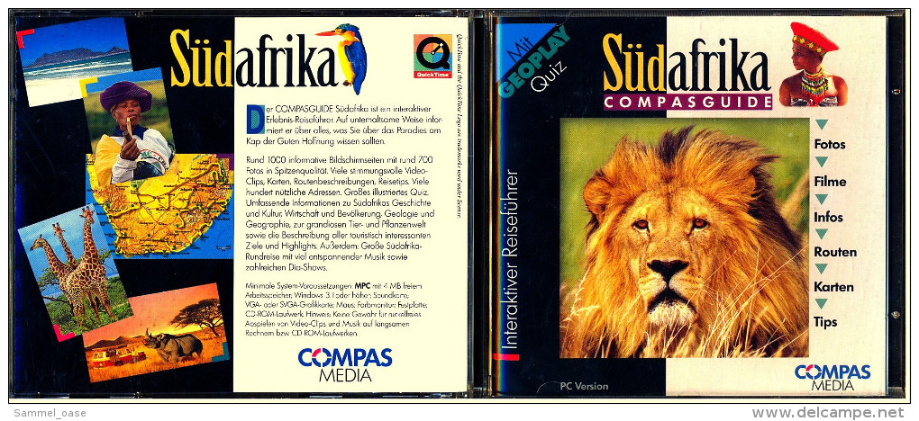 Alte CD-ROM Von 1996  -  Südafrika  Interaktiver Reiseführer  -  Von Compas Media - Afrika