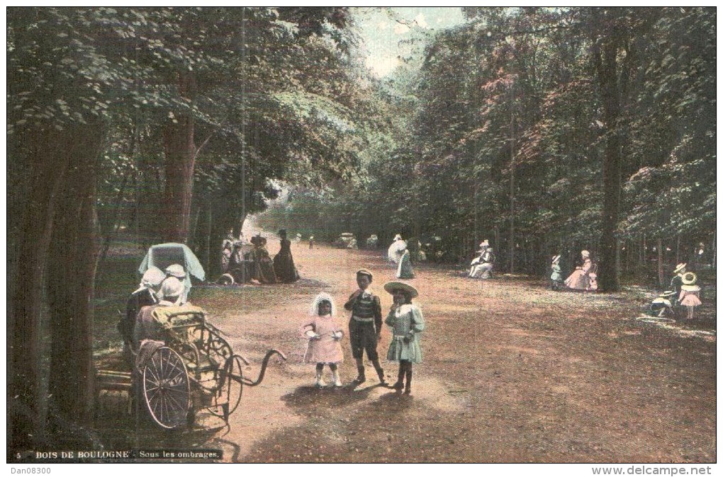 75 BOIS DE BOULOGNE SOUS LES OMBRAGES ANIMEE PAS CIRCULEE - Parques, Jardines