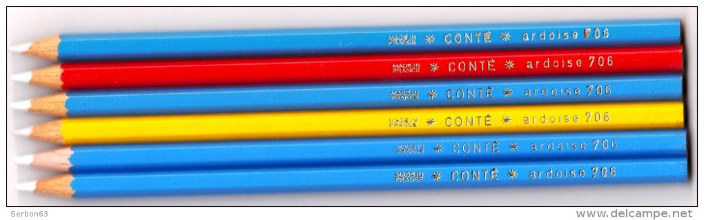 SCOLAIRES RENTREE DES CLASSES 6 CRAYONS D'ARDOISE N° 706 CONTE MADE IN FRANCE PAPETERIE MATERNELLE CEI CE2 CM1 CM2 - 6-12 Ans