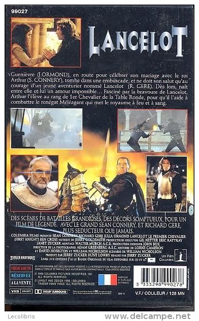 Lancelot  °°°° Sean Connery  Richard Gere Julia Ormond - Action & Abenteuer