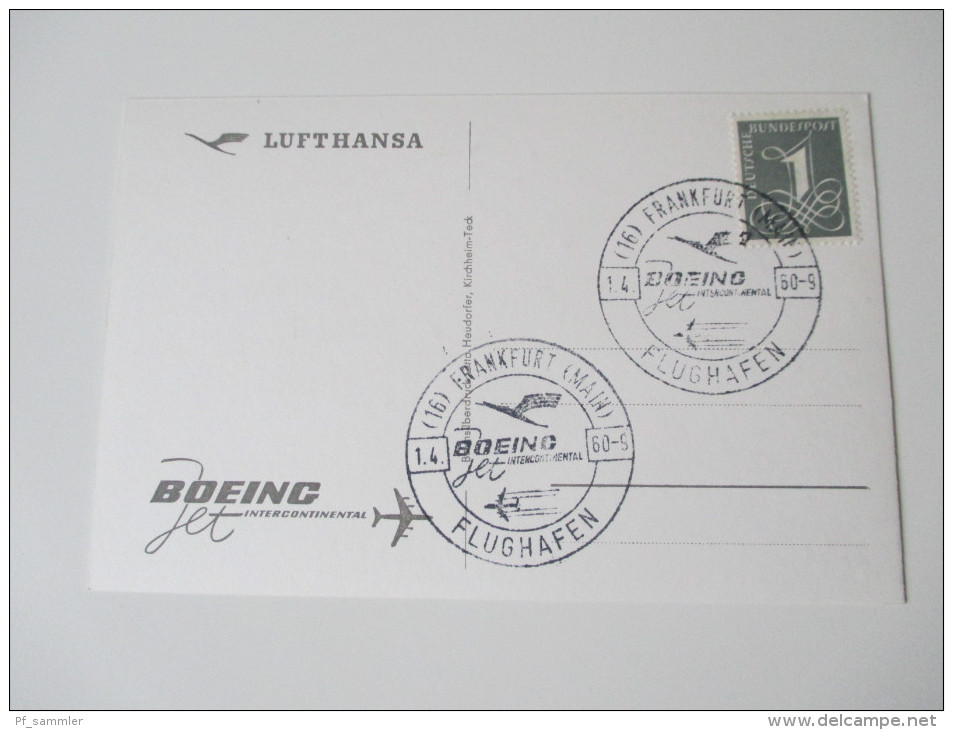 Echtfoto 1960 Lufthansa D-ABOB Boeing Intercontinental. Frankfut (Main) Flughafen - 1946-....: Era Moderna