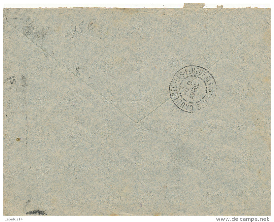 5 C / VERT TYPE SAGE SUR LETTRE   1897  (VOIR OBLITERATION ) - 1876-1898 Sage (Type II)