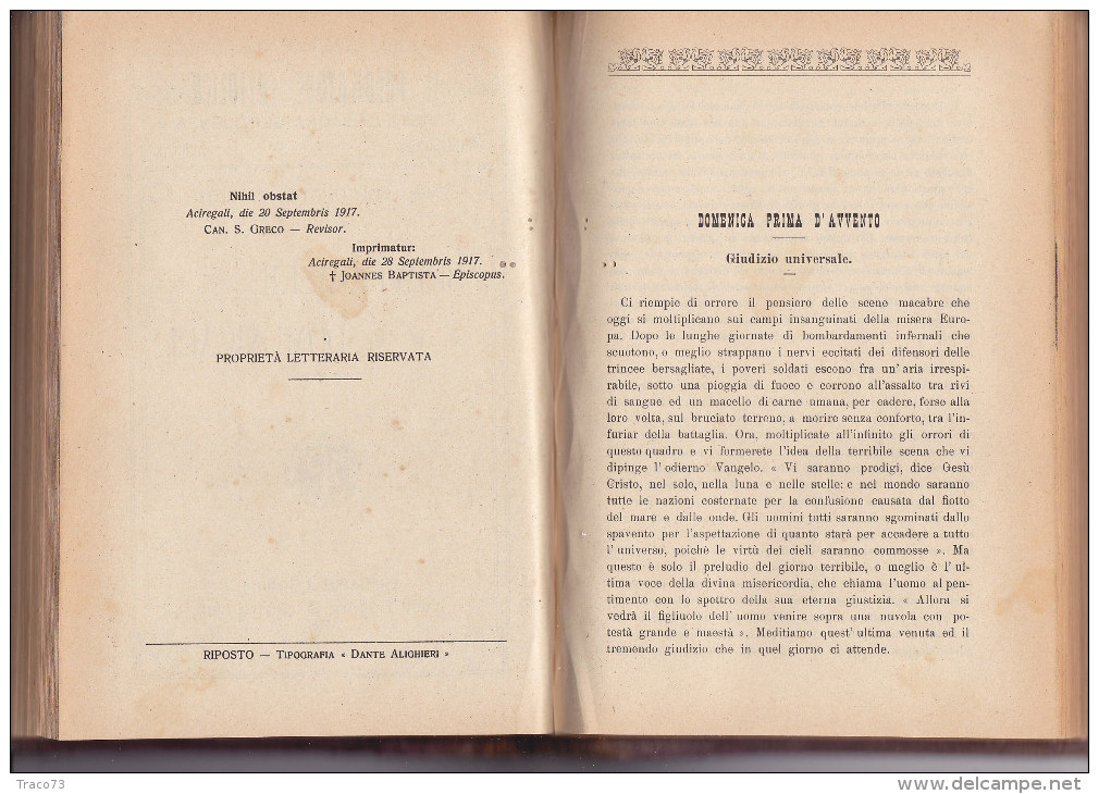 GIARRE   1919  /    Casa Editrice D.r Pietro LISI  " IL PREDICATORE CATTOLICO "_  RIPOSTO - Tip. " DANTE ALIGHERI " - Religione