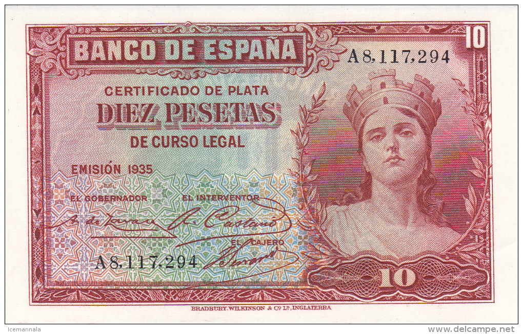 10 PTS  2ª REPUBLICA  1935 - 10 Pesetas