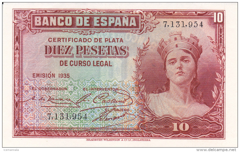 10 PTS  2ª REPUBLICA  1935 - 10 Pesetas