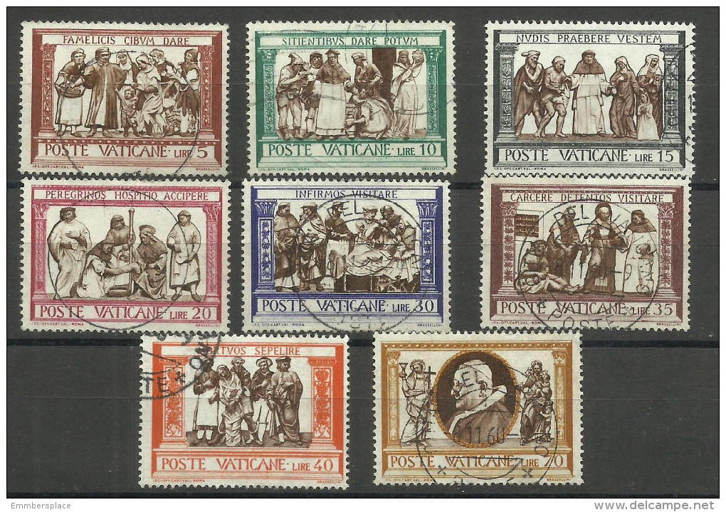 Vatican - 1960 Opera Di Misericordia Set Of 8 Used  SG 326-33 Sc 284-91 - Usati