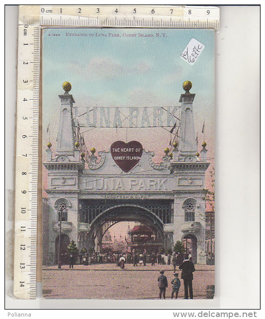 PO6277C# NEW YORK - CONEY ISLAND - ENTRANCE LUNA PARK - Acquerellata  No VG - Parcs & Jardins