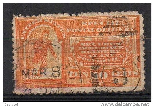 N481.-.USA. 1893.  SC#: E 3. USED. SPECIAL DELIVERY. MESSENGER RUNNING . CV US$ 55.00 / &euro; 41.30 - Officials