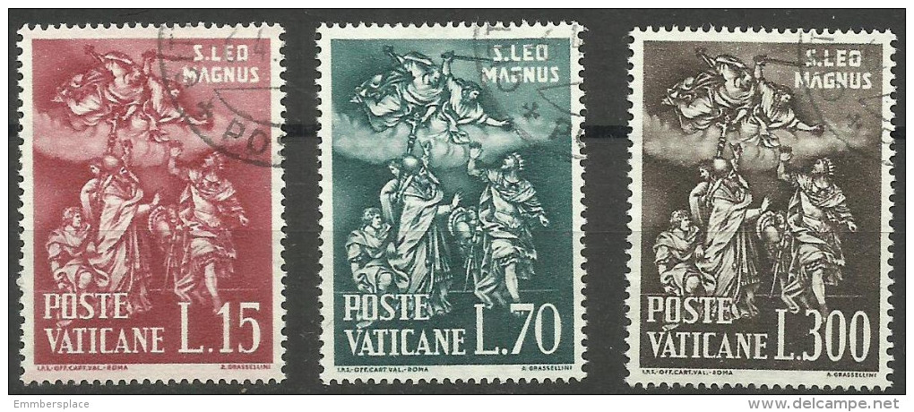 Vatican - 1961 Pope Leo I Set Of 3 Used  SG 343-5 Sc 301-3 - Used Stamps