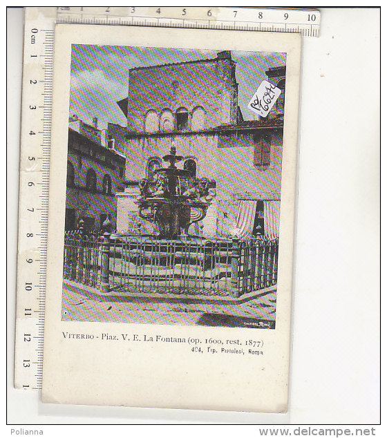 PO6634C# VITERBO - PIAZZA V.E.LA FONTANA - Acquerellata   No VG - Viterbo