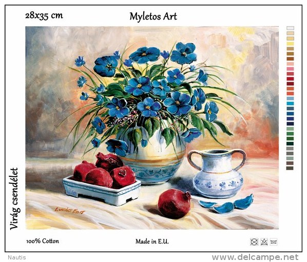 New Tapestry, Gobelin, Picture, Print, Still Life, Blue Flowers, Bouquet - Other & Unclassified