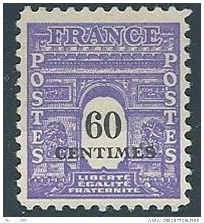 1945 FRANCIA ARCO DI TRIONFO 60 CENT MH * - EDF165 - 1944-45 Triomfboog