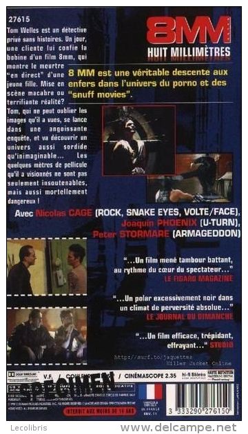 8MM °°° Huit Millimetres  Avec Nicolas Cage - Policiers