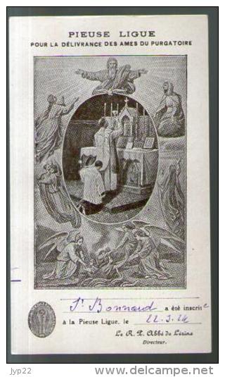 Image Pieuse Holy Card Pieuse Ligue Pour La Délivrance Des Ames Du Purgatoire Monastère De Lérins J. Bonnard 22-09-1924 - Images Religieuses