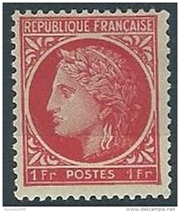 1945-47 FRANCIA CERERE CON ALLORO 1 F MH * - EDF167 - 1945-47 Cérès De Mazelin